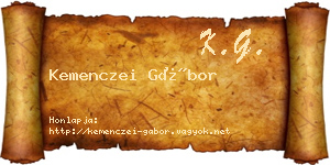 Kemenczei Gábor névjegykártya